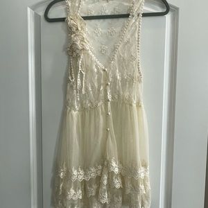 RYU Cream Lace BoHo Vest NEW Size M